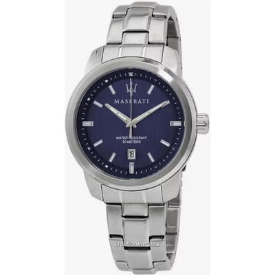 Maserati Successo Horloge - Maserati heren horloge - Blauw - diameter 44 mm - roestvrij staal