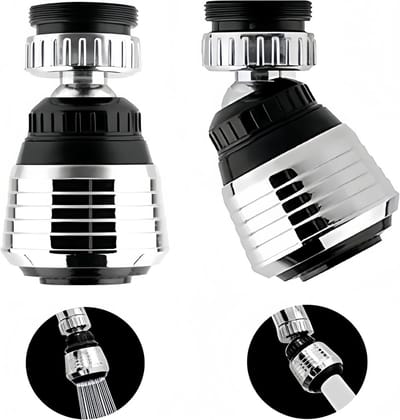 Cuhostki - 2 Stuks - Roterende kraankop - Kraanstuk - Waterbesparende Kraankop - Keuken Anti-Spat Kraankop Set - Zilver - ABS - 360° Roterend - 2 Straalstanden - Voor Kraan