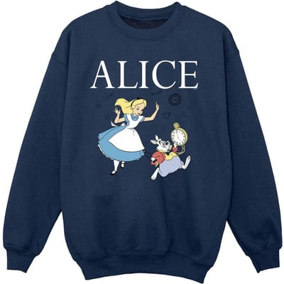 Disney Meisjes Alice In Wonderland Volg Het Konijn Sweatshirt (Marineblauw)