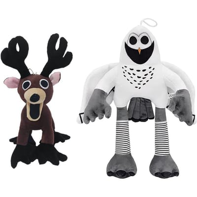 Peluche de Jeu d'Horreur 99 Nuits 99 Nuits Dans la Forêt Cerf Hibou Blanc Animal en Peluche Poupées en Peluche Jouet pour Enfants garçon Cadeau d'Halloween