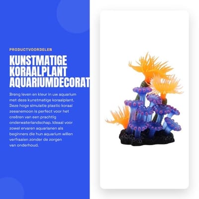 Koraalplant hoge simulatie - Kunstmatig Koraal - Aquariumdecoratie - Silicone - Veilig en milieuvriendelijk - 6 x 5 x 8 cm