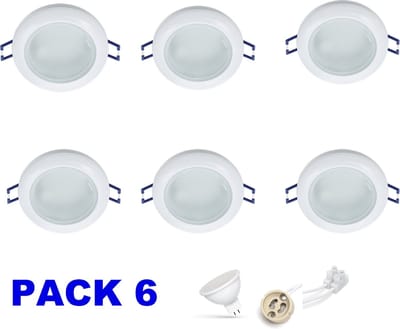 ELMARK Inbouwspot LED - 6W - Rond - Waterdicht IP65 - Dimbaar - Ø 70mm - 6-Pack - Wit- 25000h