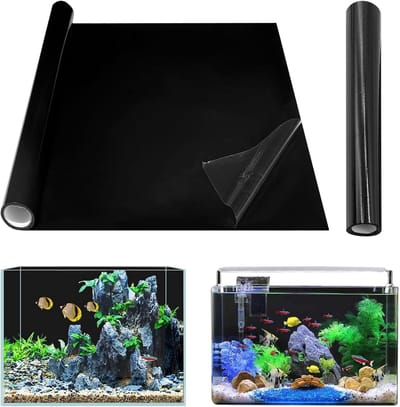 Zelfklevende Aquarium Achtergrond Zwart 200x40 cm - Statische PVC Folie voor Aquarium & Terrarium