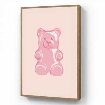 Wandlamp 70x100 cm - Oplaadbaar - Beer - Roze - Snoep - Wandlampen binnen woonkamer - Slaapkamer lamp - Decoratieve nachtlamp - Vloerlamp draadloos