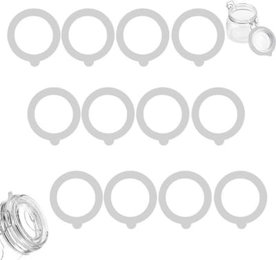 Set van 12 Siliconen Afsluitringen voor Inmaakpotten – Lekvrije Vervangringen voor Glazen Potten en Deksel – Duurzame Voedselveilige Rubber Ringen voor Inmaken en Opslag