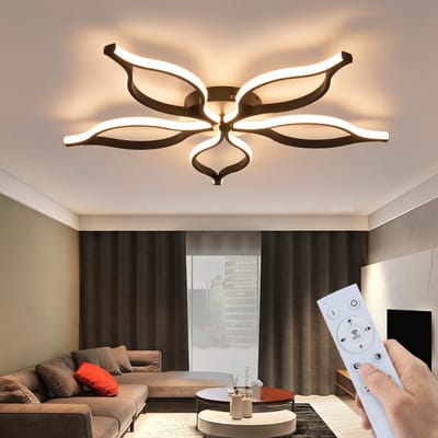 NETTLIFE Plafondlamp - Modern - Zwart - 80cm - 75W - Dimbare - 3000-6500K - Met Afstandsbediening - Nachtlichtmodus - Woonkamer Slaapkamer Eetkamer