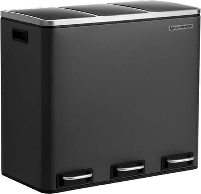 MIRA Home - Vuilnisbak - Pedaalemmer - Keuken - Kunststof - Grijs - 61,5x31,5x56