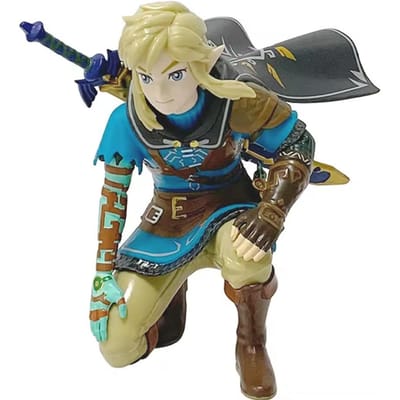Anime 12CM Legend Of Zelda Link Kingdom Of Tears Hurkende Houding Figuur Standbeeld Spel Pvc Handheld Modellen Speelgoed Ornamenten Cadeaus black