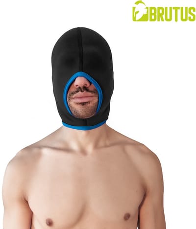 Brutus - Neoprene Blind Face Fucker Hood - Zwart/Blauw