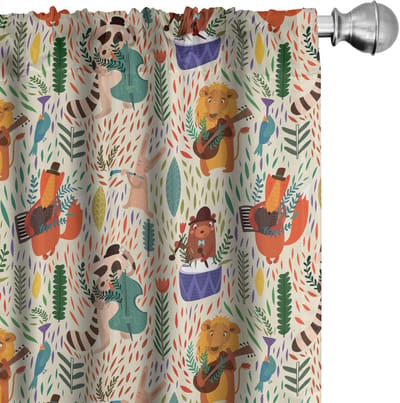 ABAKUHAUS Afrika Voorhangen – Jungle Band – 2x75x245 cm – Meerkleurig
