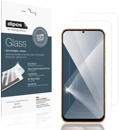 dipos – 2x Pantserfolie geschikt voor QrZrQ Q26 Ultra | 9H Screenprotector