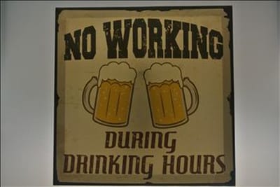 tekstbord wandbord bier mancave  set van 3 stuks