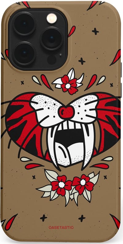Casetastic hoesje geschikt voor Apple iPhone 14 Pro Max - MagSafe - Dubbellaagse bescherming - Wilde kracht - Fashion Case - Taupe Donkergrijs Bordeaux
