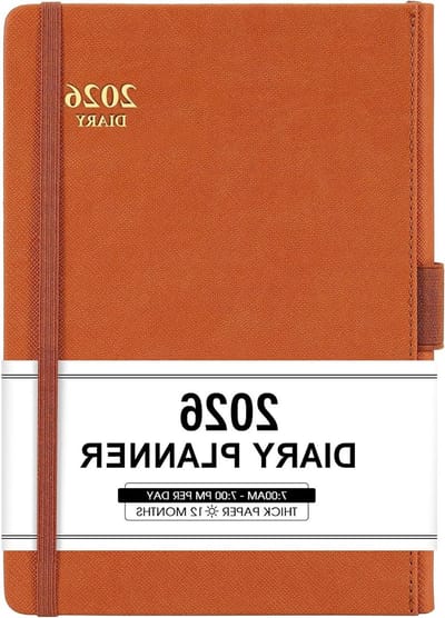Afsprakenboek Planner - Uurplanner Dagelijks - Organiseer Je Week - Zachte Kunstlederen Kaft - 5.75 x 8.25 Inch - Bruin