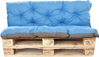 Palletkussens Set - Buiten Zitkussens - Terras Ontspanning - Ergonomisch Ontwerp - 120x80cm + 120x50cm - Blauw
