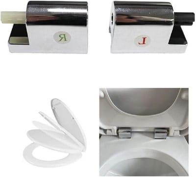 Toiletscharnieren Set - Toiletbril Bevestiging - Toilet Reparatie - Soft Close Functionaliteit - 9x6 cm - Zilverkleurig