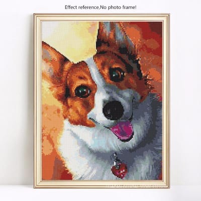 Peinture diamant thème animaux ronds, broderie complète 5d, photos de chiens, vente en gros 20X30 black