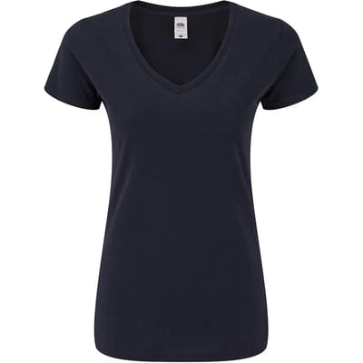 Dames-T-shirt met V-hals Fruit of the Loom Iconic 150