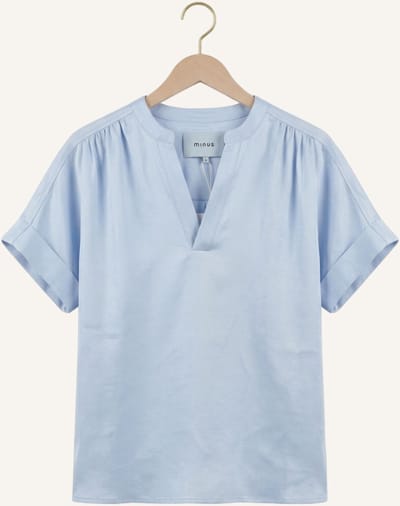 Minus Msjuno Linen Blouse Dames - Jurken - Lichtblauw - Maat 36