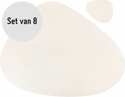 Krumble Placemat en onderzetter - 8 stuks - Design placemat set met onderzetter - Wit