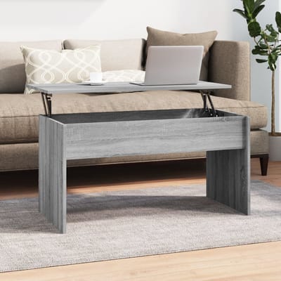 vidaXL - Salontafel - 102x50,5x52,5 - cm - bewerkt - hout - grijs - sonoma - eiken