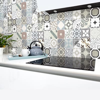 Zelfklevende tegelmuurstickers voor keuken en badkamer - 30 authentieke Ariatino cementtegelstickers - 30 stickers 20x20cm