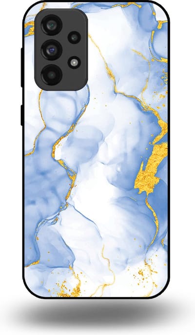 Smartphonica Telefoonhoesje Geschikt voor Samsung Galaxy A73 5G met Lichtblauw Goud Marmer Opdruk - TPU Backcover Case Lightblue Gold Marble Design geschikt voor Samsung Galaxy A73 5G