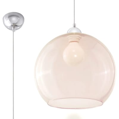 Sollux Lighting Hanglamp Ball - 120x30x30cm - E27 - Champagne - staal/glas