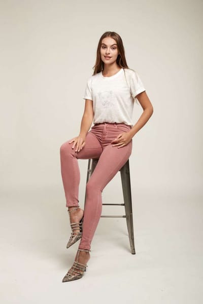 Broek Toxik3 hoge taille oud-roze