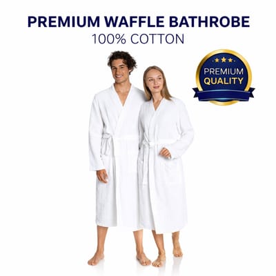 Muslin Unisex Badjas Natural – 100% Katoen Mousseline – Ademend & Lichtgewicht – One Size L/XL