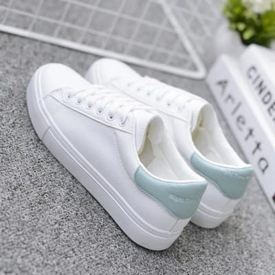 Mode Dames Vulcaniseer Schoenen Nieuw in Casual Klassieke Effen Kleur PU Leren Schoenen Dames Casual Witte Schoenen Sneakers 38