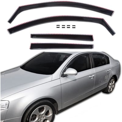 Wind deflectors - Volkswagen Passat B6/B7 (2005-2011) 4 deuren - Aerodynamisch - Zwart getint - UV-bestendig acryl