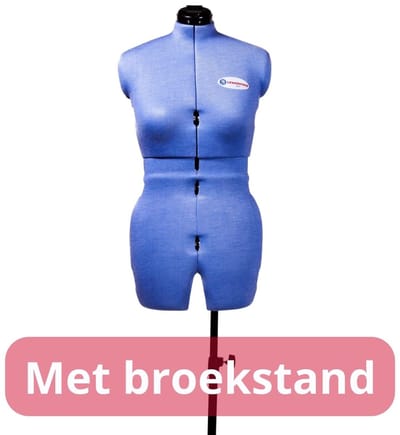 Lewenstein Paspop Isa A - Verstelbare Paspop - Pinbaar - Met broekstand en rokmeter - Traploos verstelbare rug - Limited Edition Denim Line - Maat 36 t/m 42