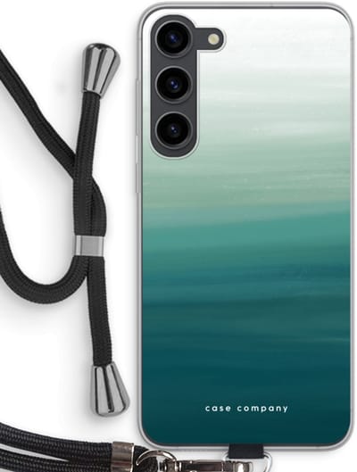 Case Company® - Hoesje met koord geschikt voor Samsung Galaxy S23 Plus hoesje met Koord - Ocean - Telefoonhoesje met Zwart Koord - Bescherming aan alle Kanten en Over de Schermrand