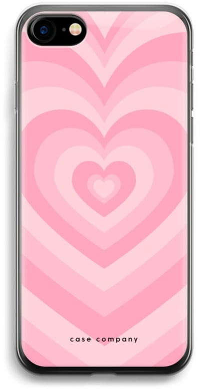 Case Company® - Hoesje geschikt voor iPhone SE 2020 hoesje - Hart Roos - Soft Cover Telefoonhoesje - Bescherming aan alle Kanten en Schermrand