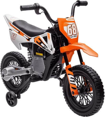 AIYAPLAY Elektrische kindermotorfiets Kunststof, Metaal 107L x 56B x 70H cm Oranje