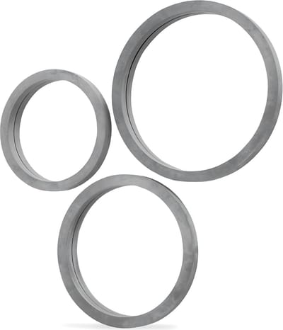Wandspiegel Grijs Betonlook Rond 3 st.