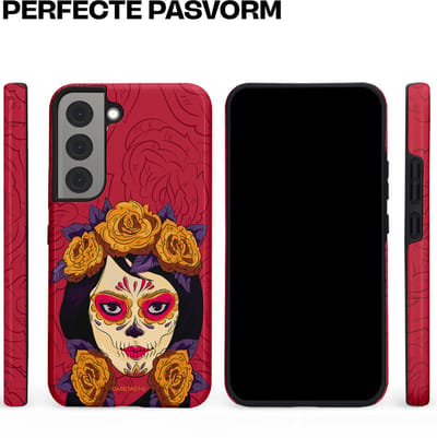 Casetastic Hoesje Geschikt voor Samsung S22 - Stijlvolle Beschermende Duo-layer Case - Middernachtmasker