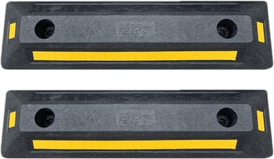 Wielstopper - Parkeerblok Krans - Voertuigen Beveiligen - Hoge Kwaliteit Rubber - 55 x 17 x 13 cm - Zwart