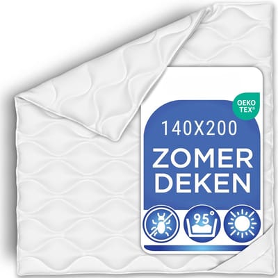 PromoHome Zomerdekbed 140x200 – Licht en Ademend Microvezel Dekbed – Verkoelende Deken voor Warme Nachten – Wasbaar Comforter Dekbed