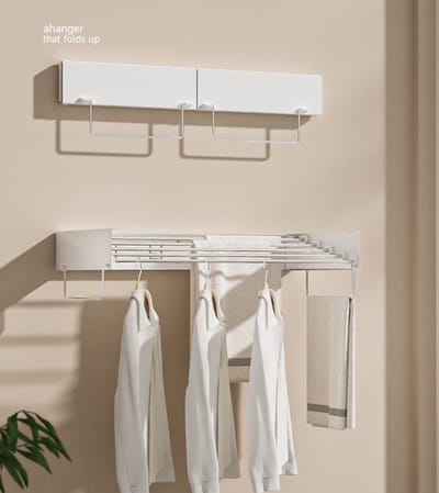 Uittrekbaar Wasrek – 120 cm – Wandmontage – Wit – 7.14 m Drooglengte