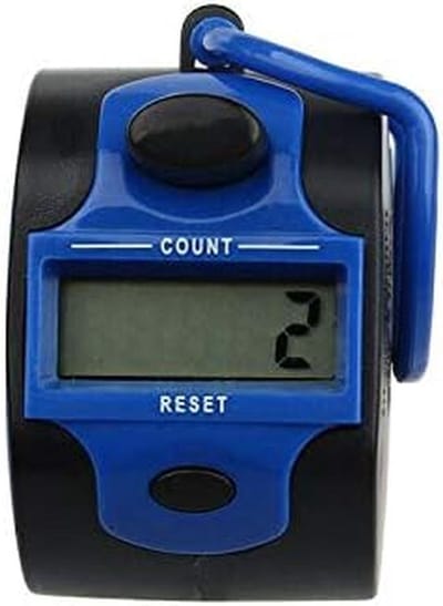 Digitale Vingerteller - Hand Tally Teller - Sport Training Tellen - 5-cijferige Teller - 1 Stuks - Blauw
