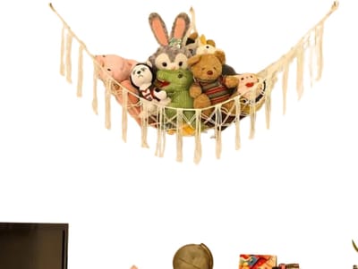 Nivard Knuffel Net - Hangmat - Speelgoed - Opbergsysteem - Hangmat Voor Knuffels - Organizer - Wit