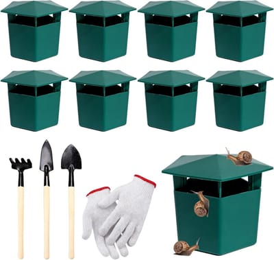 Effectieve Slakkenvallen voor de Tuin: 8 Herbruikbare Slakkenvallen, Tuinhandschoenen en Graveertools voor Optimale Bescherming van Planten tegen Slakken en Naaktslakken