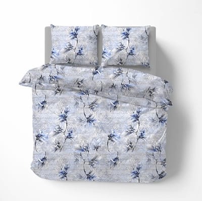 Husch Dekbedovertrek Magnolia  Blue - 200x200/220