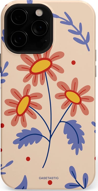 Casetastic hoesje geschikt voor Apple iPhone 13 Pro Max - MagSafe - Dubbellaagse bescherming - Perzikbloem trio - Fashion Case - Lavendel Perzik Zand