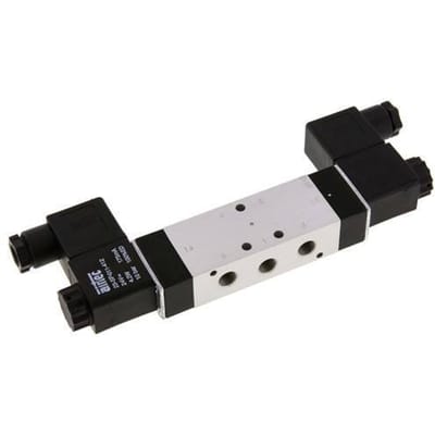 5/3 G1/8'' Midden Gesloten Magneetventiel 12V DC 3-10bar/42-140psi Airtec