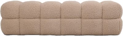 PTMD - Bankje Teddy - Beige - 160x45x43cm