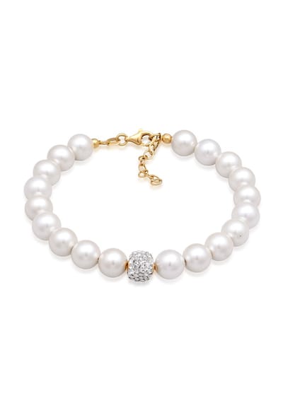 Elli - Armband - Dames Elegant met Synthetische Parels en Kristallen in 925 Sterling Zilver - Dames