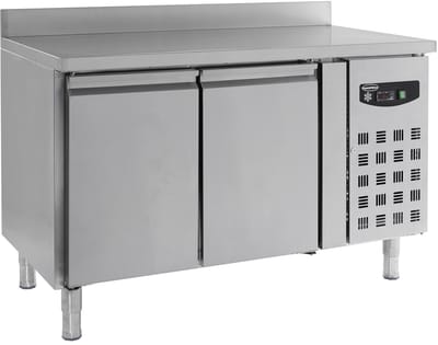 Combisteel Koelwerkbank - STANDARD LINE - 282L - 2 Deuren 1/1 GN - -2°C/+8°C - Geforceerd - Achter Rand - 1360x700x850/950mm